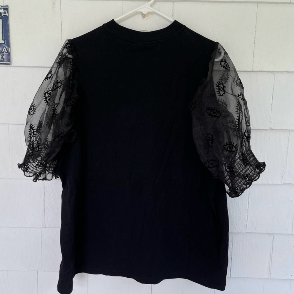Lazy Oaf G.E.M Black Short Sleeve Evil Eye Shirt size Small